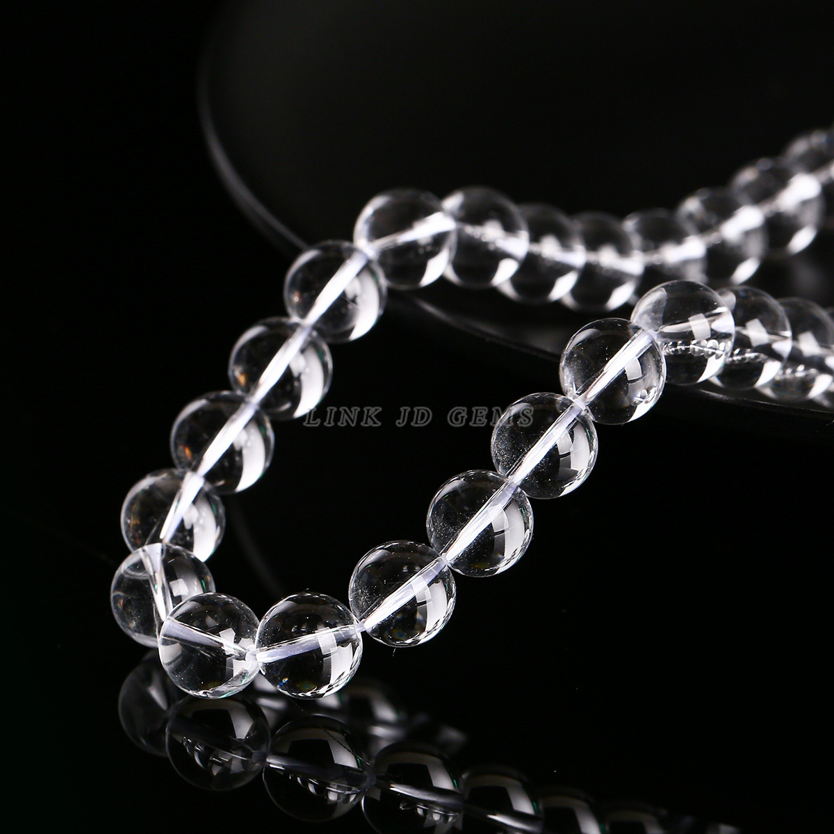 Jingde Jewelry 8mm Ice Clear 7A White Crystal Loose Beads Semi-Finished DIY Bracelet Accessories Beads Wholesale