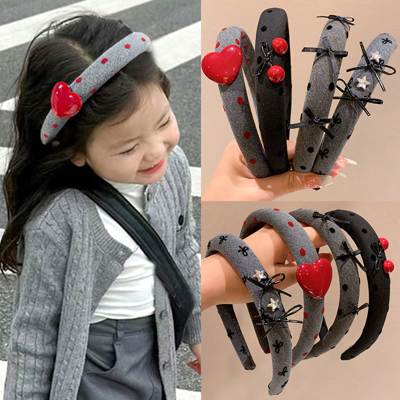 Corea del Sur, cabello de onda gris para niños, arco de arco, adornamiento de cabello de alto nivel, bandana de cabello, banda de cabello
