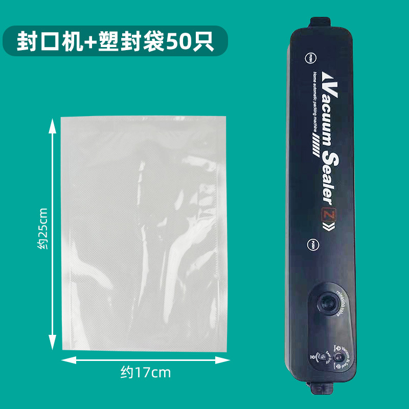 Máquina de sellado automática negra 50 bolsas de plástico