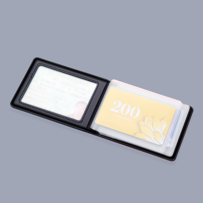 Carte de conducir de cuero, bolsa de tarjetas, bolsa de almacenamiento de tarjetas para hombres, bolsa de protección de la licencia de conducir de cuero para mujeres.