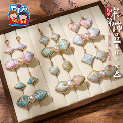 宋锦饰品耳环发夹套装手工diy制作材料趣味活动暖场亲子手作