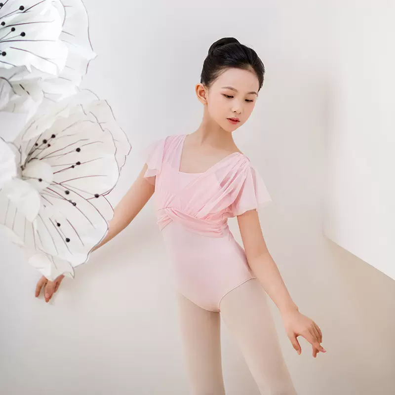 夏季新款女儿童舞蹈服芭蕾舞裙练功服中国舞体操服考级形体训练服