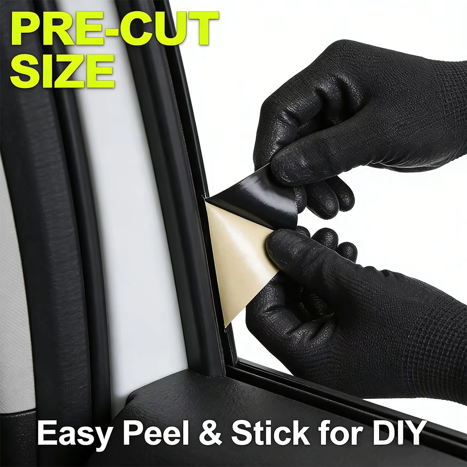 Car Shock-Absorbing Pad Butyl Rubber Self-Adhesive Soundproofing Insulation Cotton Shock Absorption and Noise Reduction Black/Silver
