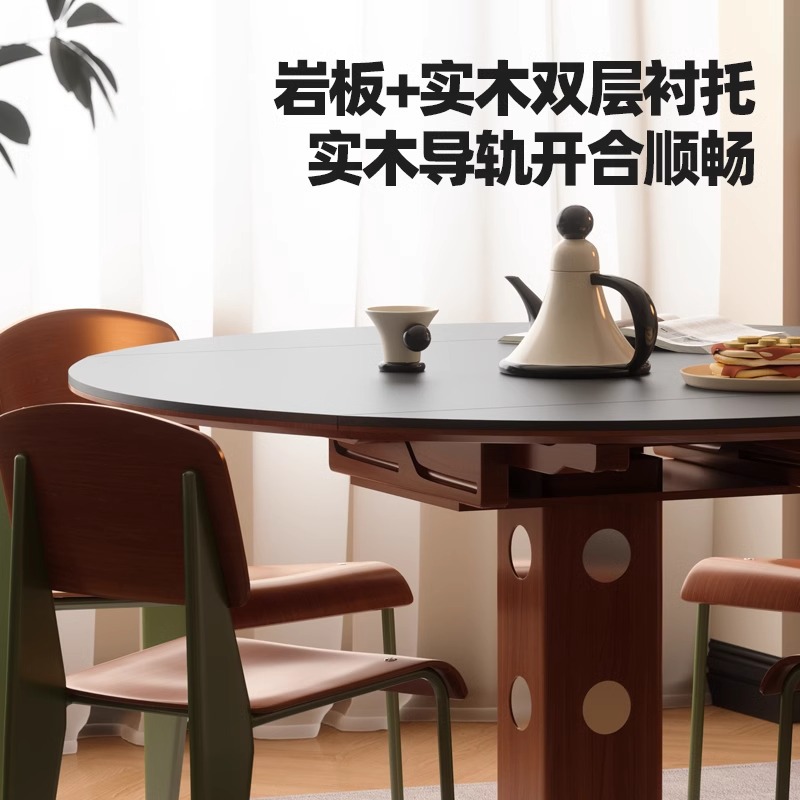 Medieval estilo de madera sólida bolsa de casa función mesa de comedor pequeño hogar ligero de lujo minimalista mesa Berg mesas redondas plegables