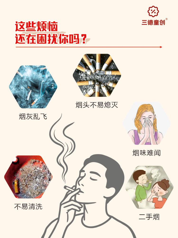 【Comes with Smoke Extinguishing Sand】Gong Xi Fa Cai Disposable Ashtray for Absorbing Smoke Ash, Suitable for Office and Home Use, Odor Removal, No Washing Needed