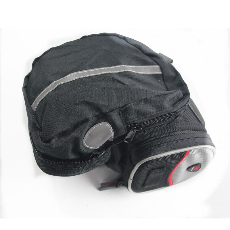 Promend bolsa de bicicleta cojín trasero bolsa de cola con bolsa de expansión bolsa de sillín de gran capacidad bicicleta de montaña equipo de equitación