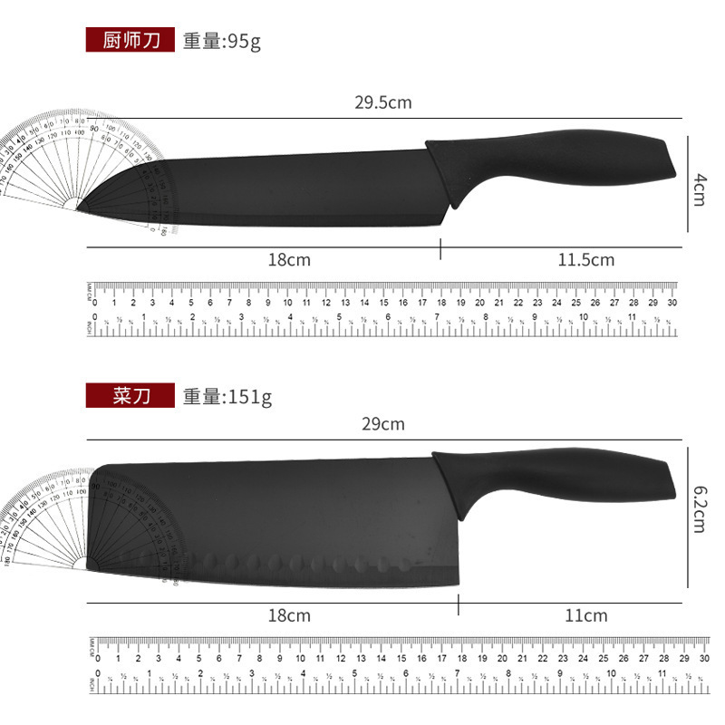 Venta al por mayor directa traje de cuchillo de cocina pintura en aerosol de acero inoxidable conjunto de cinco piezas regalo cuchillo de cocina conjunto completo combinación