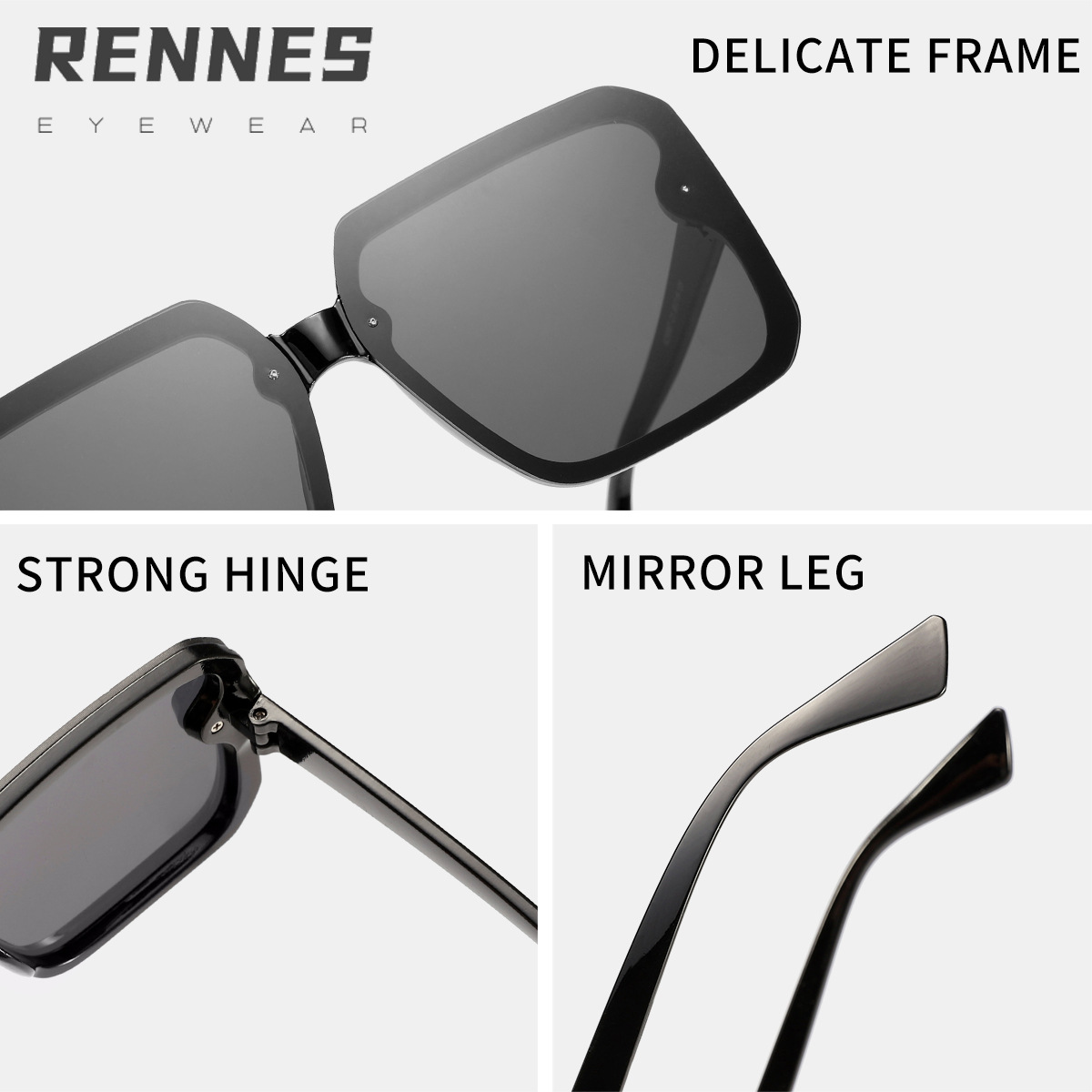 Nuevas gafas de sol de sombra exterior de marco generoso para PC transfronterizas