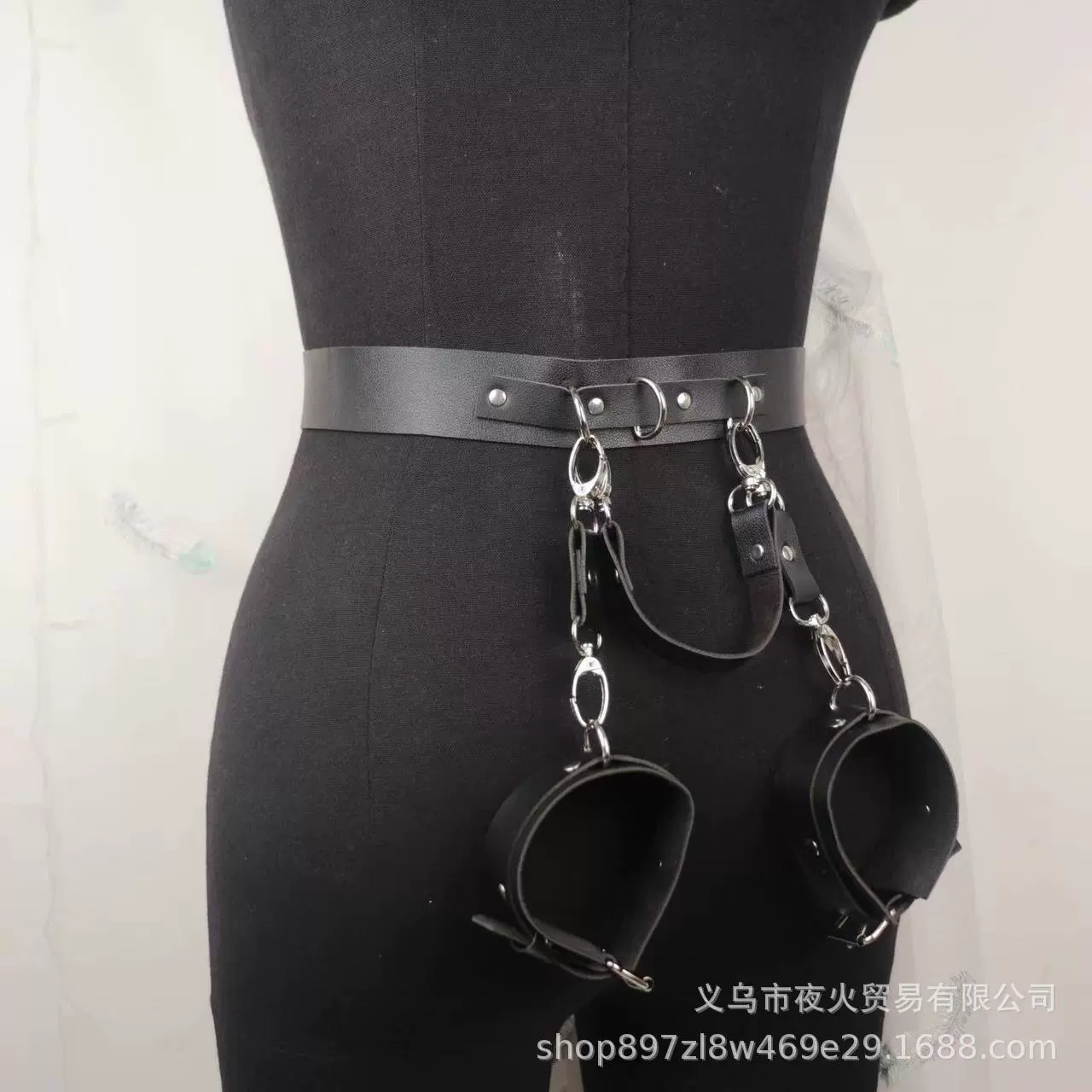 Adult BDSM leather bondage outfit, wearable bondage gear, sexy bondage sex toy, in stock