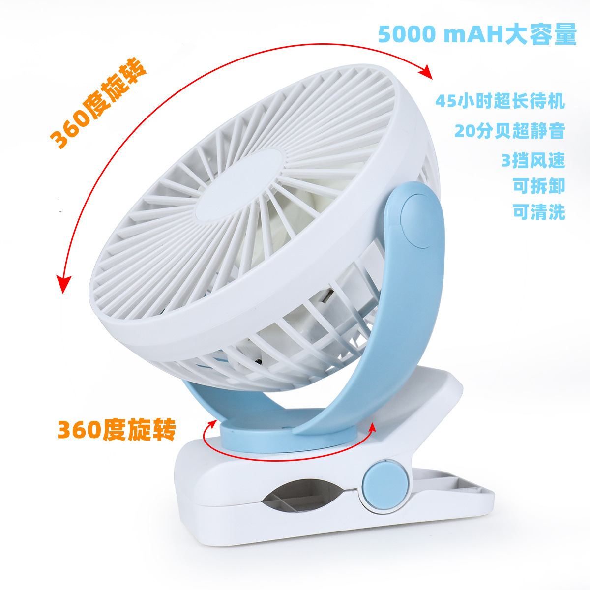 Fabricante 2021 nuevo mini ventilador portátil USB 360 grados rotativo pequeño ventilador de escritorio puede logotipo