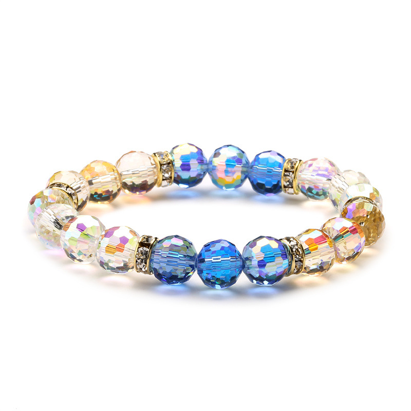 Estilo coreano Super brillante colorido cristal 96 superficie granos de la tierra 10MMDIY cristal multi-color pulsera de cuentas
