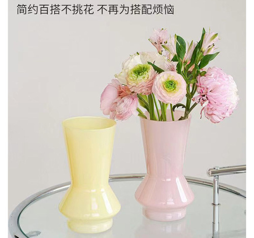 Small vase ins style high-looking retro glass vase wholesale ornaments dry flower vase hydroponic high-end