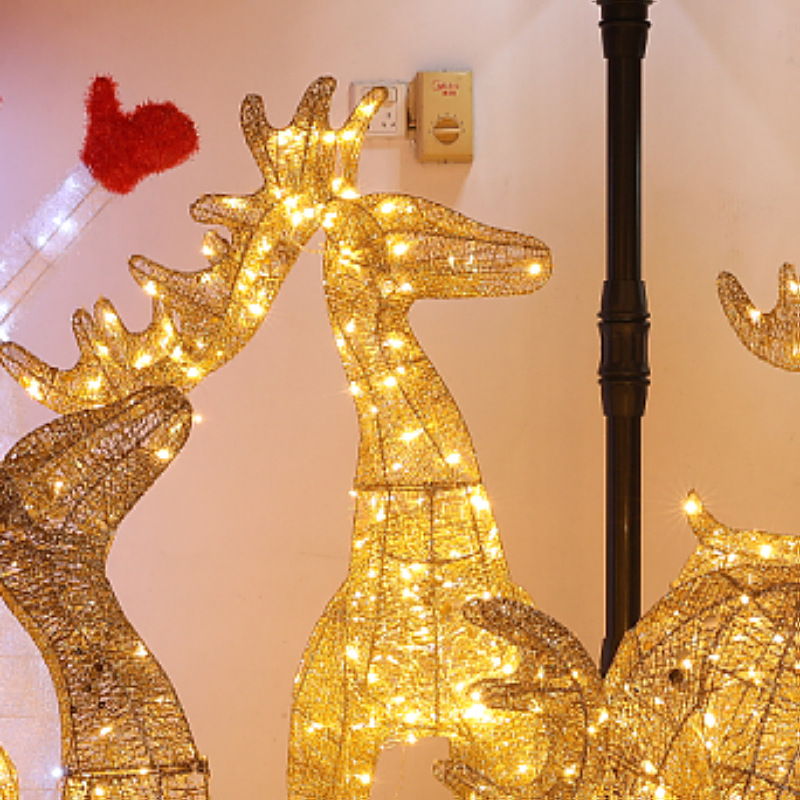 Navidad hierro ciervos decoraciones centro comercial escena diseño suministros modelado Navidad ciervos adornos alces luminosos