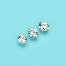 S925纯银镶嵌白色锆石吊坠人鱼之泪鱼线锁骨链项链圆钻挂件银配件