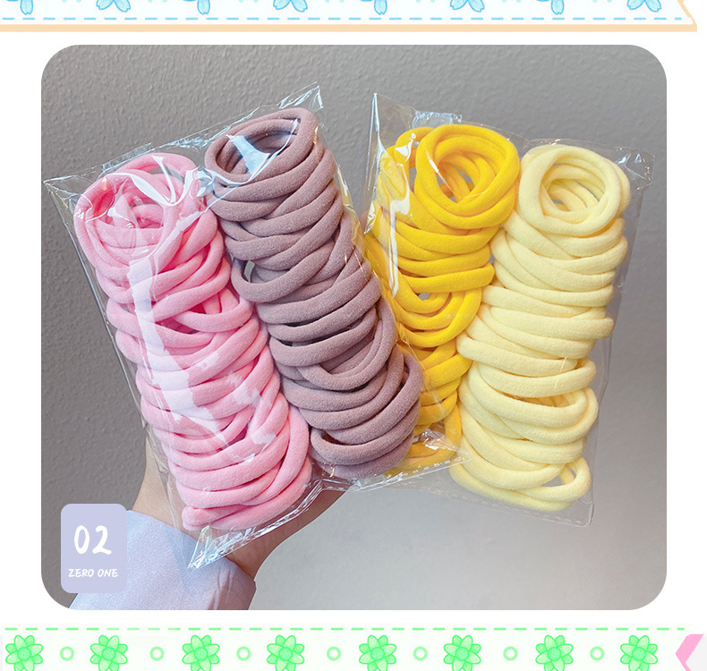 34g Weight Headwear Classification Festival Occasion Geometric Pattern Women'S Gender Pink, Purple, Green, Blue, Yellow, Black Color Wholesale Accessories Candy Colored 50 Pieces Basic Elastic Hair Rope Nihaojewelry 8