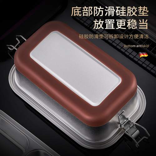304 stainless steel lunch box, outdoor Japanese-style children's double-layer student lunch box, sealed insulated lunch box