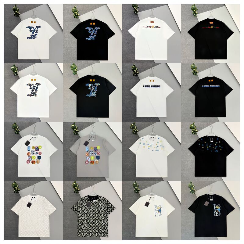 Cross-Border·Correct Version·High-End Version·Foreign Trade Lv 26 Summer New Heavy Embroidery Men's and Women's T-Shirt Short Sleeve