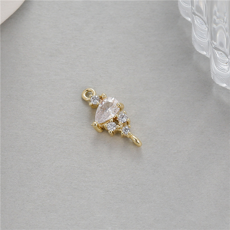 Copper Material 1 Piece Copper Zircon Heart Shape Simple Style Classic Style