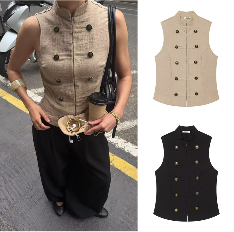 Pb&Za New Summer Style Sleeveless Vest-Style Elegant Workwear Sleeveless Shirt Top 7969223 Pb&Za New Summer Style Sleeveless Vest-Style Elegant Workwear Sleeveless Shirt Top 7969223
