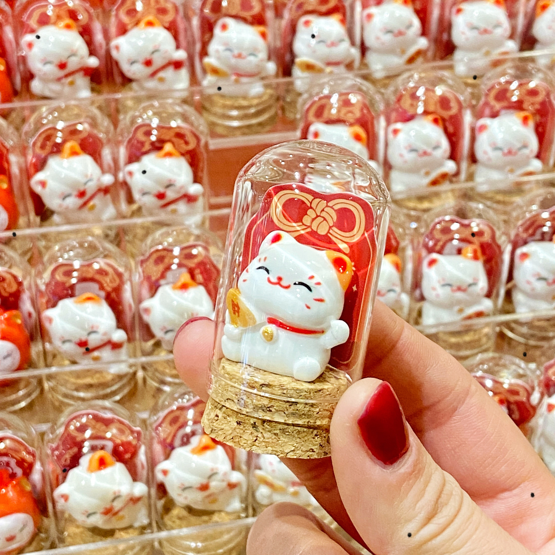 萌趣财神可爱招财猫摆件 汽车内装饰品 创意桌面新年旺财摆件