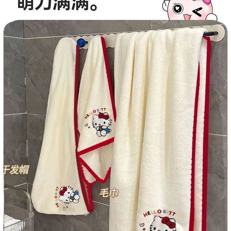 爱心小猫  （毛巾+浴巾+浴帽）