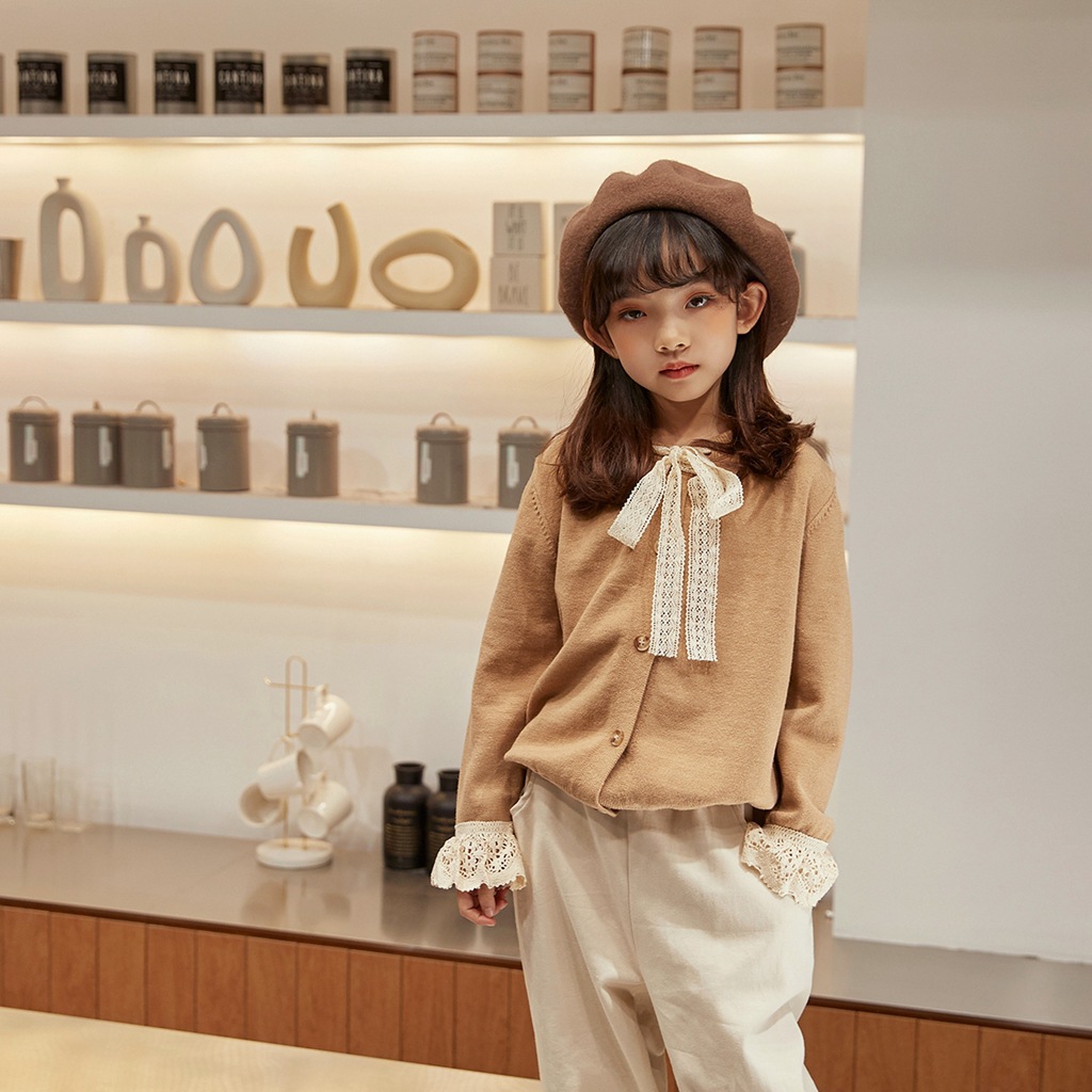 H8111品牌童裝2021春季新款兒童毛衣開衫 中小童外套女童針織衫