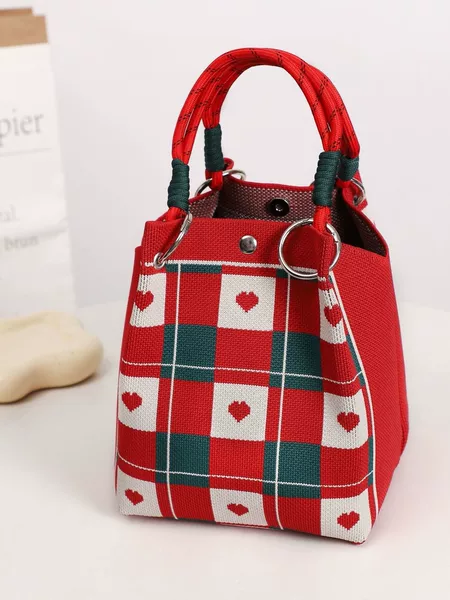 Love series knitted gift bag, large capacity, magnetic closure, tote bag, handbag, clutch