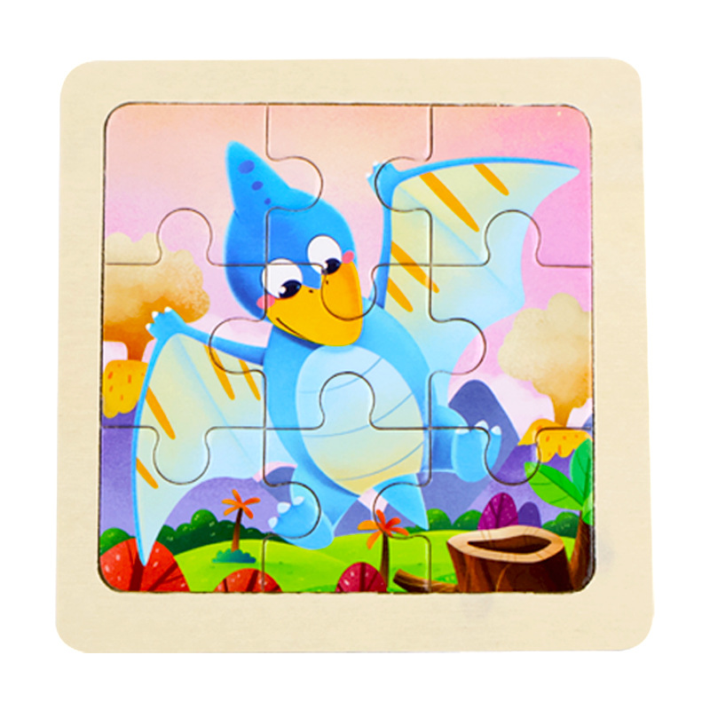 Fábrica directa de niños pequeños 9 piezas de dibujos animados de madera plano rompecabezas puzzle puzzle juguetes de educación temprana para bebés image 31