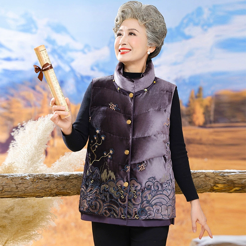 90 белая утка мама пуховик жилет бархатный конюшня осень-зима