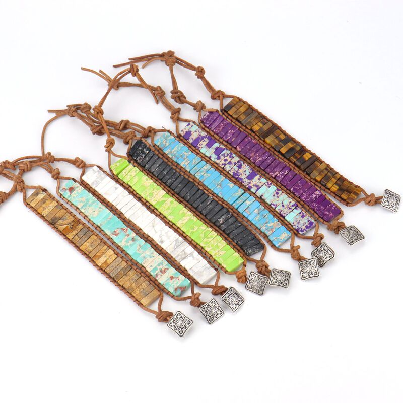 Amazon Explosions Multicolor Emperor Stone Handmade Woven Bracelet Ocean Wind Hand Couple Bracelet B01