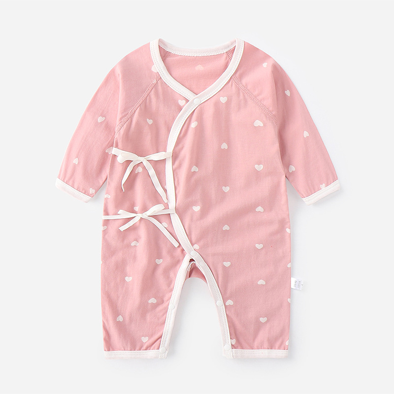 supple pure cotton baby one-piece garment summer Long sleeve Air conditioning service Romper Newborn clothes Newborn baby Climbing clothes