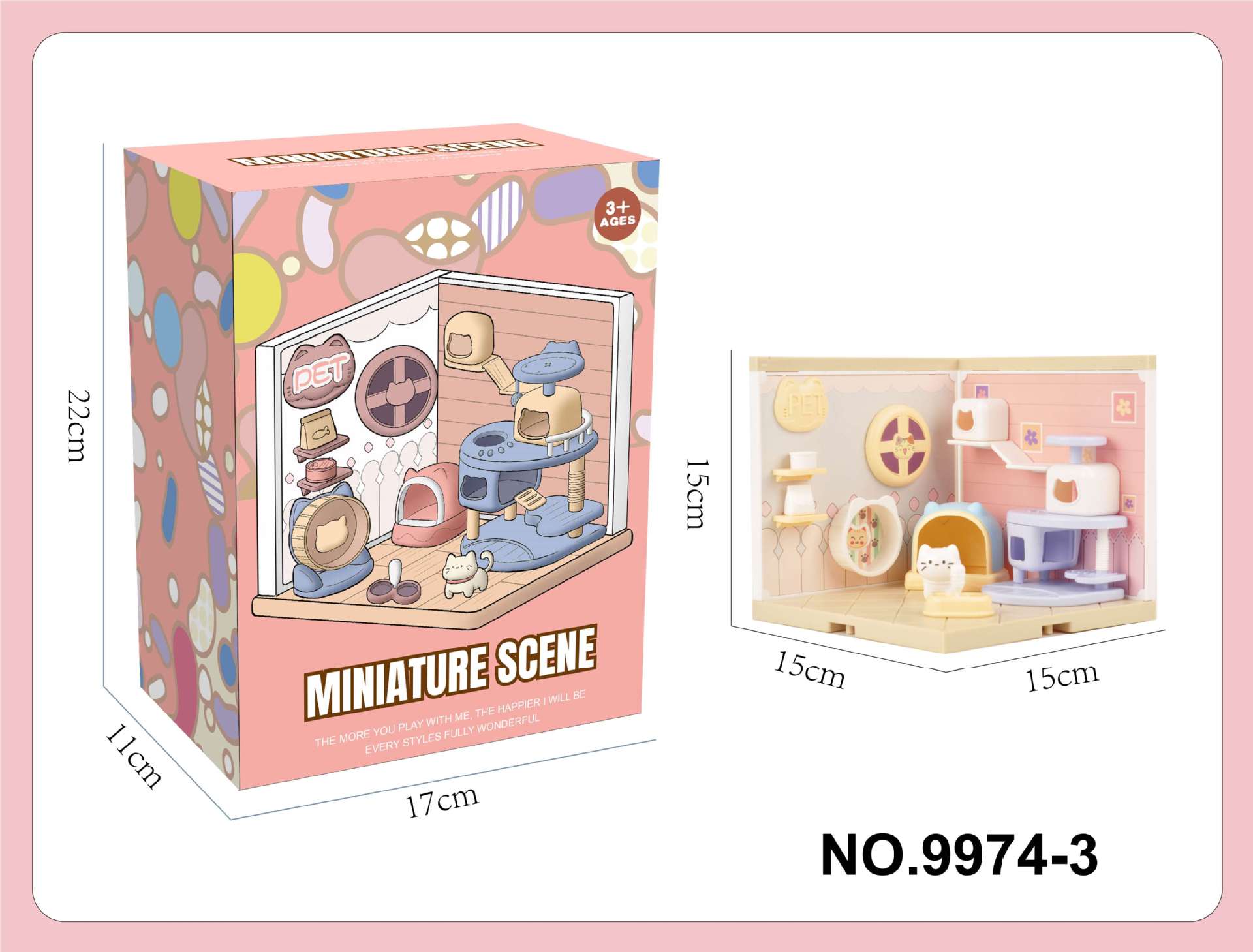 Miniature scene play house (pet house cat)