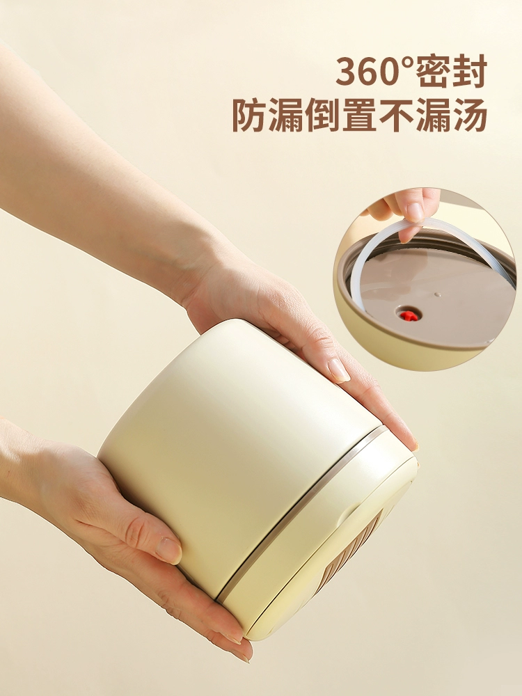 Double-layer thermos stainless steel, lunch box, extra-long thermal barrel for elementary school students