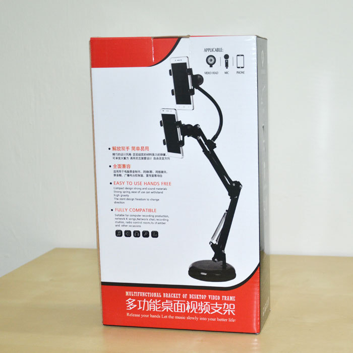 공장 직접 금속 게으른 브래킷 데스크탑 접이식 텔레스코픽 브래킷 더블 휴대 전화 캔틸레버 브래킷