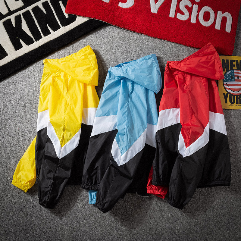 2024 Summer Sun Protection Clothing Stitching Hooded Skin Clothing Casual Breathable Lightweight Clothing Men's Color Matching Fishing Sun Protection Clothing