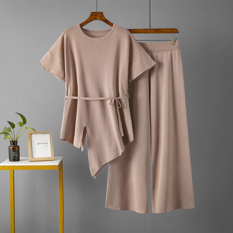 486g Weight Half Sleeve Sleeve Length Viscose fiber Fabric Type Pant Co-ord Set Sets Type 2 Pieces Set Quantity Holiday, Daily Occasion Round Neck Neckline Slim Fit Type Solid Color Pattern Summer, Spring Season Women's Gender Elegant, Streetwear Style Holiday Daily Women's Elegant Streetwear Solid Color Viscose Fiber Pant Co-ord Set Pants Sets 25