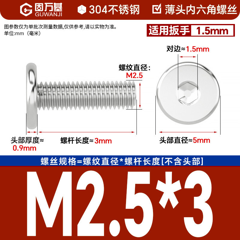 304 M2.5*3