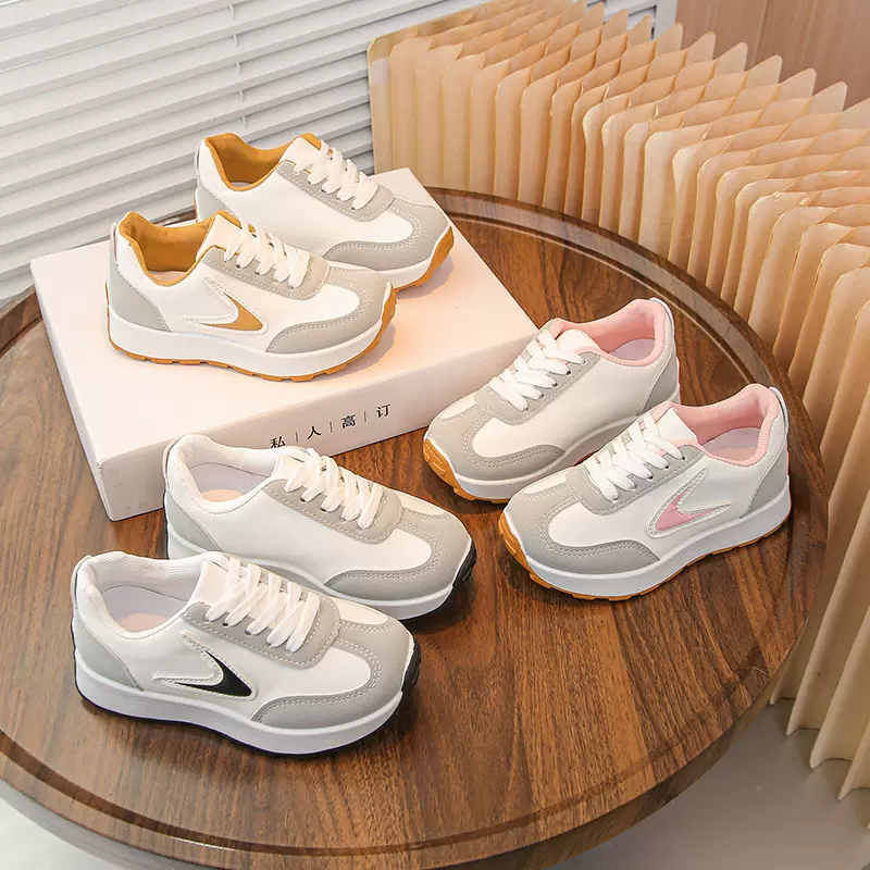 春秋新款儿童德训鞋休闲潮流百搭系带儿童板鞋软底防滑透气运动鞋