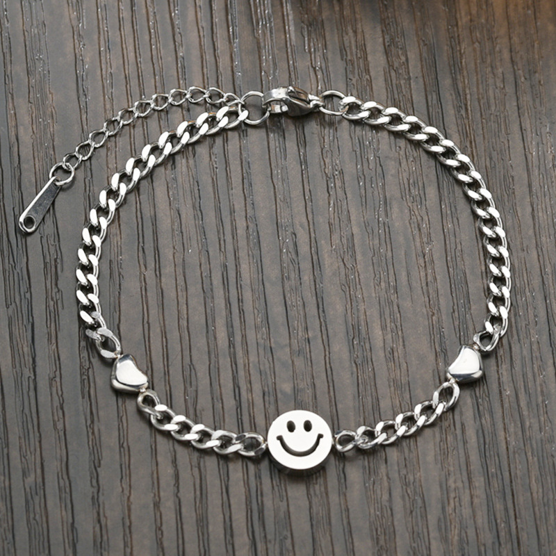 Simple Style Smiley Face Stainless Steel Bracelets Plating Stainless Steel Bracelets