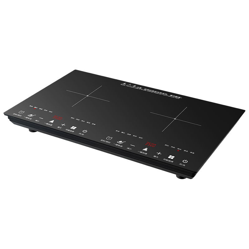 Exportación transfronteriza de comercio exterior incrustado horno electromagnético de doble estufa 110V estándar de EE.UU. hogar de doble cabeza ultra delgada de alta potencia versión en inglés
