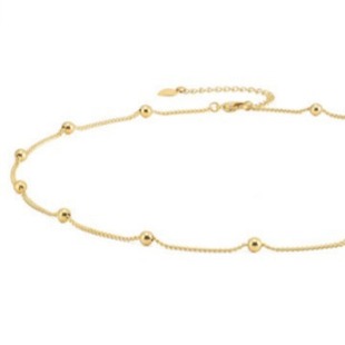 Gold stainless steel twisted chain round bead cross chain Women's necklace wholesale cross-border foreign trade jewelry wholesale
