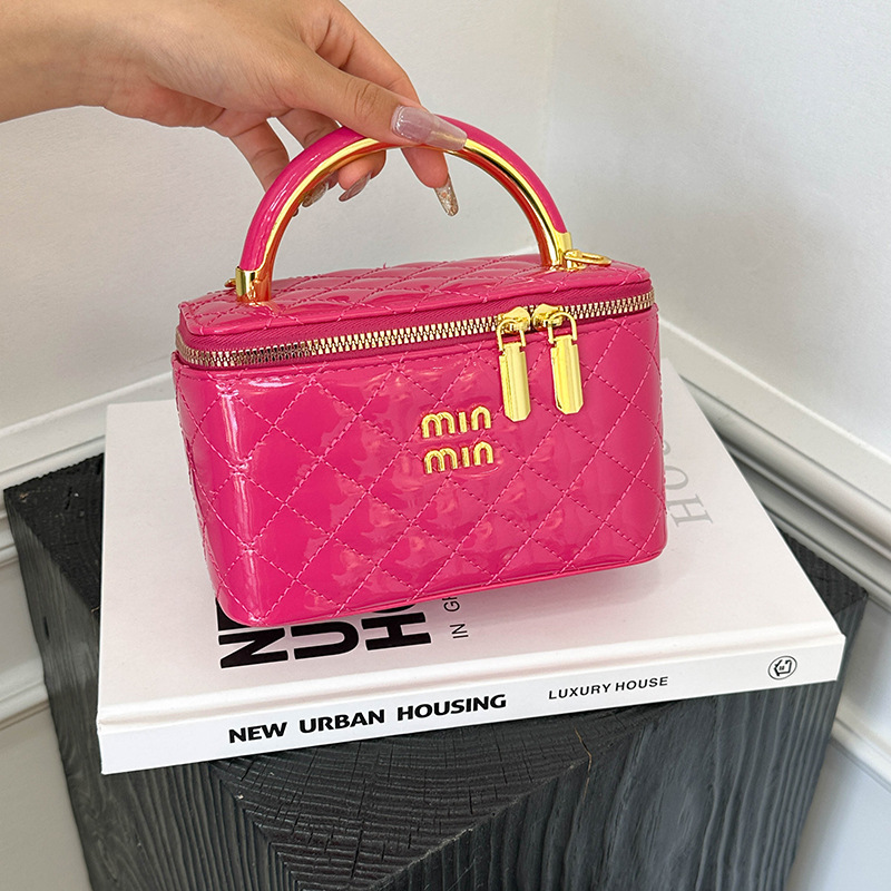 跨境轻奢miu高级小方包bags单肩包菱格链条盒子包时尚潮流手提包|undefined