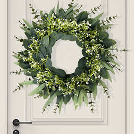 美美跨境2025新品春季花环亚马逊同款前门门挂家居装饰品楼梯挂饰