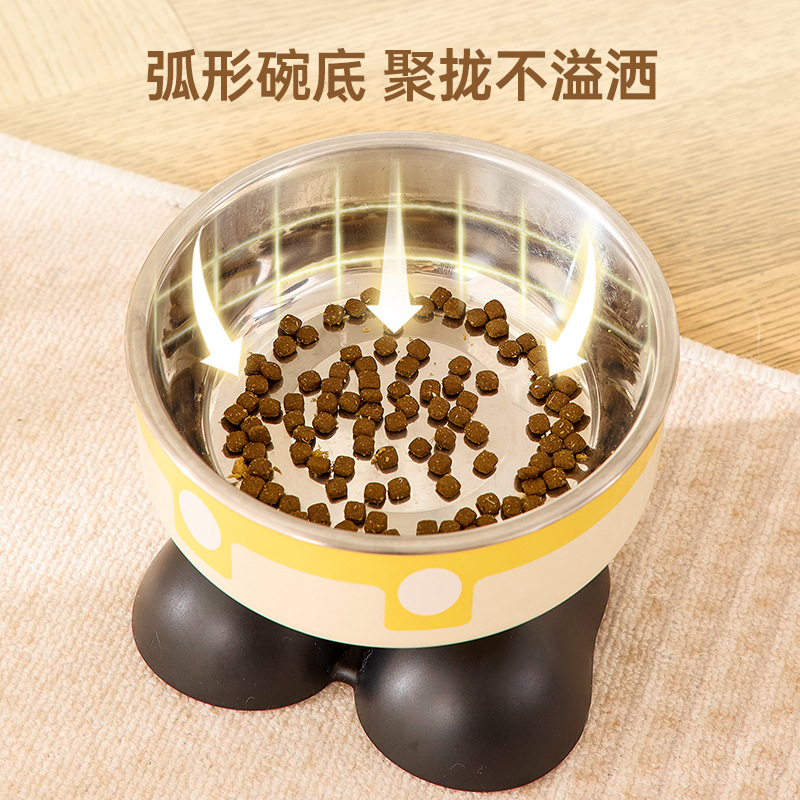 Tazón de acero inoxidable para mascotas antideslizante de gran capacidad para perros para gatos Tazón de pie alto para proteger el cuello Tazón de mascotas al por mayor