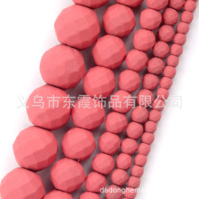 新款现货半成品无磁黑胆石切面元珠镀保色橡皮色散珠串珠厂家直供