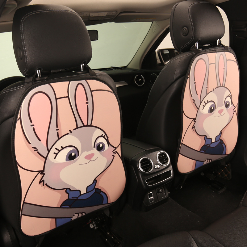 Women's cute cartoon car seat back anti-kick cushion car seat back anti-fouling cushion long short optional