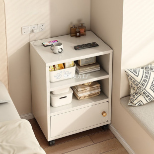 Bedside Table with Wheels, Removable Storage Rack, Storage Cabinet, Study Student Simple Storage Bookcase, Office Side Cabinet