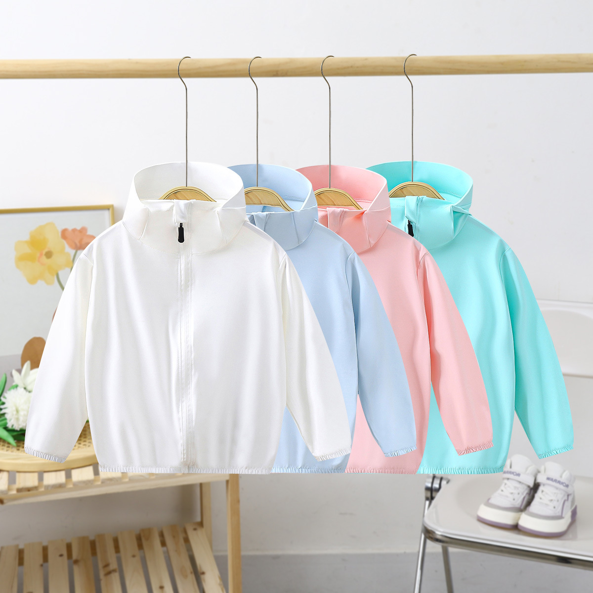 UPF50 + niños de protección solar ropa nylon verano nuevos niños y niñas sombrero ala protección UV piel ropa padre-niño al aire libre