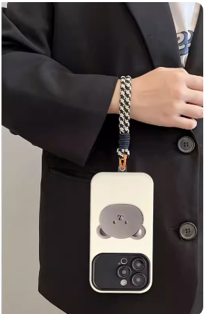 Mano cuerda + negro superior y blanco + metal oso soporte LF