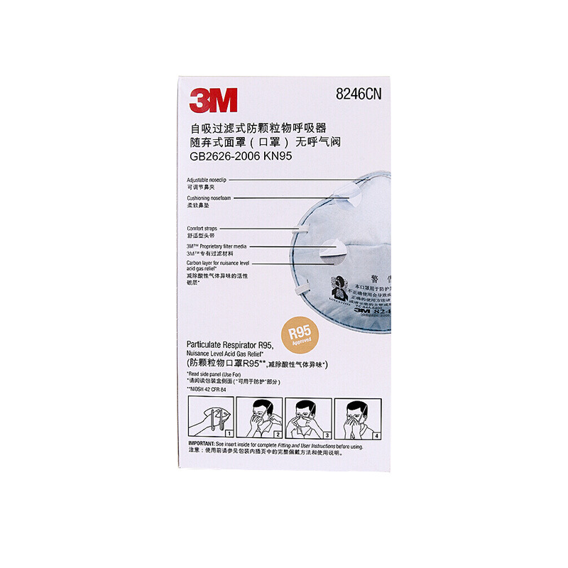 3m8246/8247 anti-PM2.5 Haze R95 nivel olor a prueba de polvo spray pintura cabeza máscara